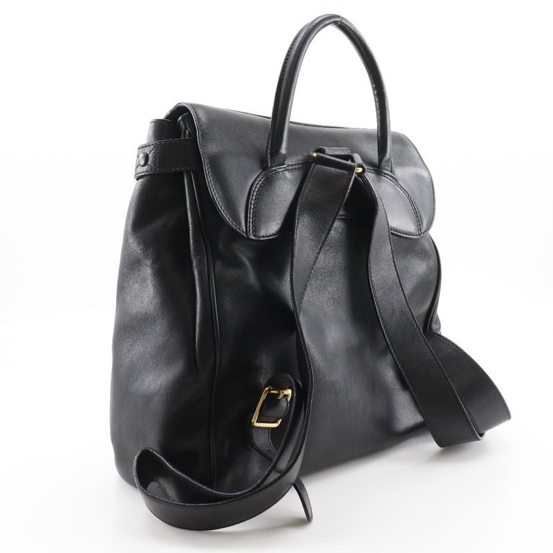Gucci Vintage Calf Black Backpack Daypack — view 3