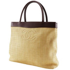Chanel Raffia Tote Summer Shoulder Bag Straw Beige Brown — view 4