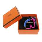 Hermes Scarf Ring Cheval Neon Pink Purple Blue Gold Hardware — view 9