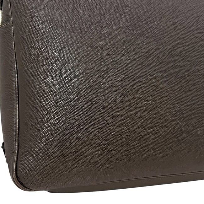 Prada Messenger Bag Brown Shoulder Saffiano — view 9
