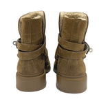 Hermes Veo Boots Short Shoes Suede Shearling Brown Silver — view 4