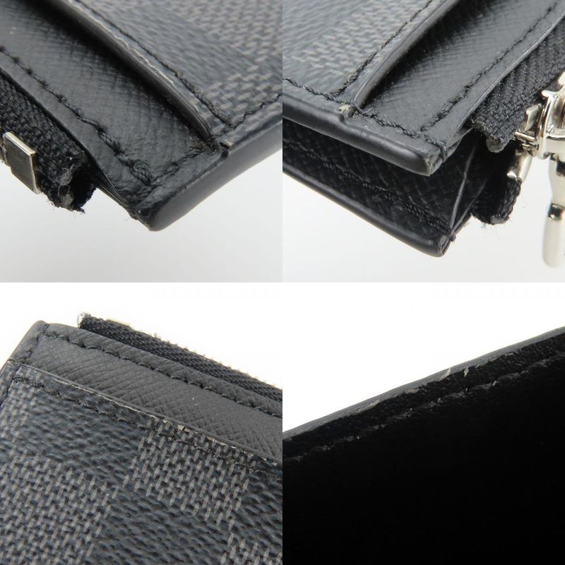 Louis Vuitton Card Case Coin Holder Damier Graphite Black Gray — view 8
