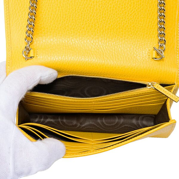 Gucci Shoulder Bag Dollar Calf Yellow — view 5