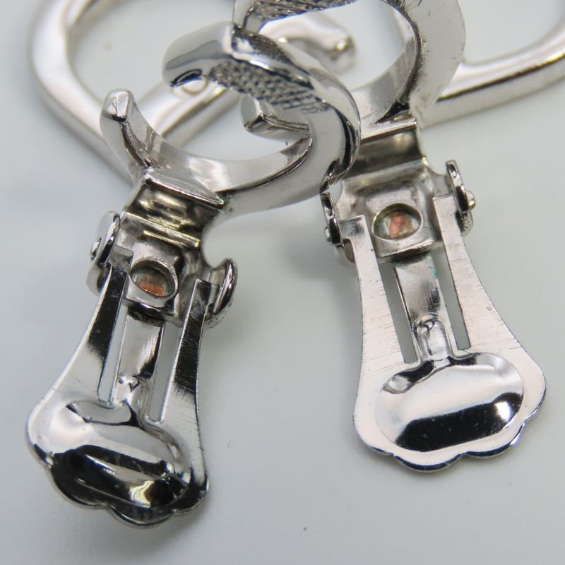 Christian Dior Earrings Swing Metal Silver CD Logo Accessory Plated — view 8