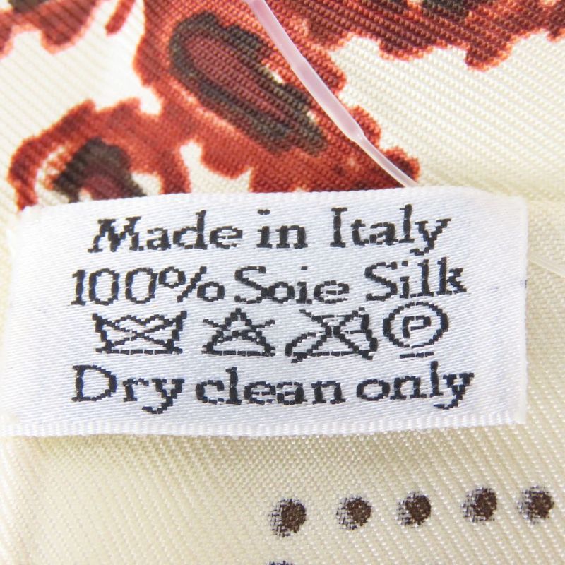 Christian Dior Scarf Silk White Red Paisley Bird Large Size — view 7