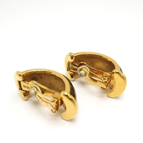 Yves Saint Laurent Earrings GP Arabesque Large Brown Vintage — view 6