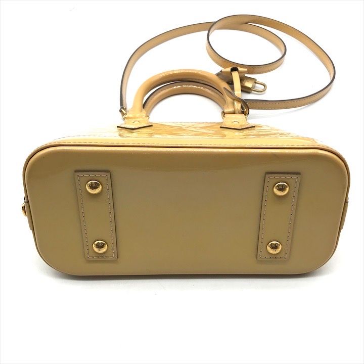 Louis Vuitton Vernis Alma BB Enamel 2-Way Shoulder Hand Bag Beige — view 3