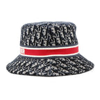 Dior Hat Oblique Trotter Velour 58 Navy Red — view 2