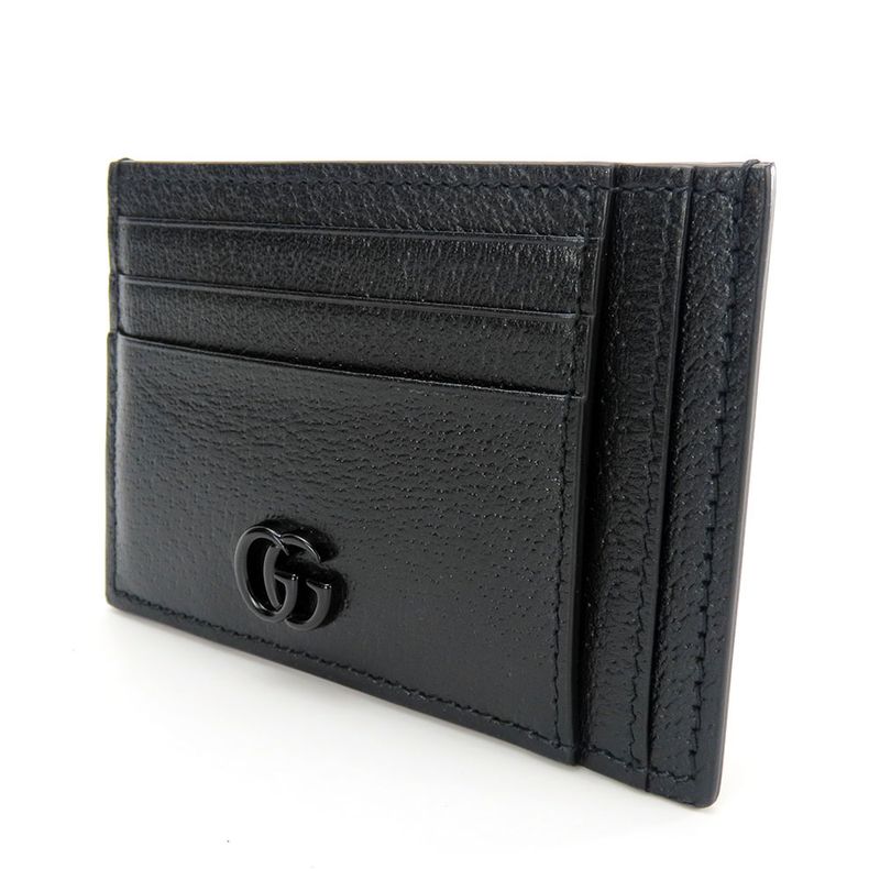 Gucci Card Case Double G Leather Black Small Everyday Use Men — view 3