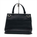 Gucci Daily Bamboo Handbag Leather Black Silver Hardware — view 2