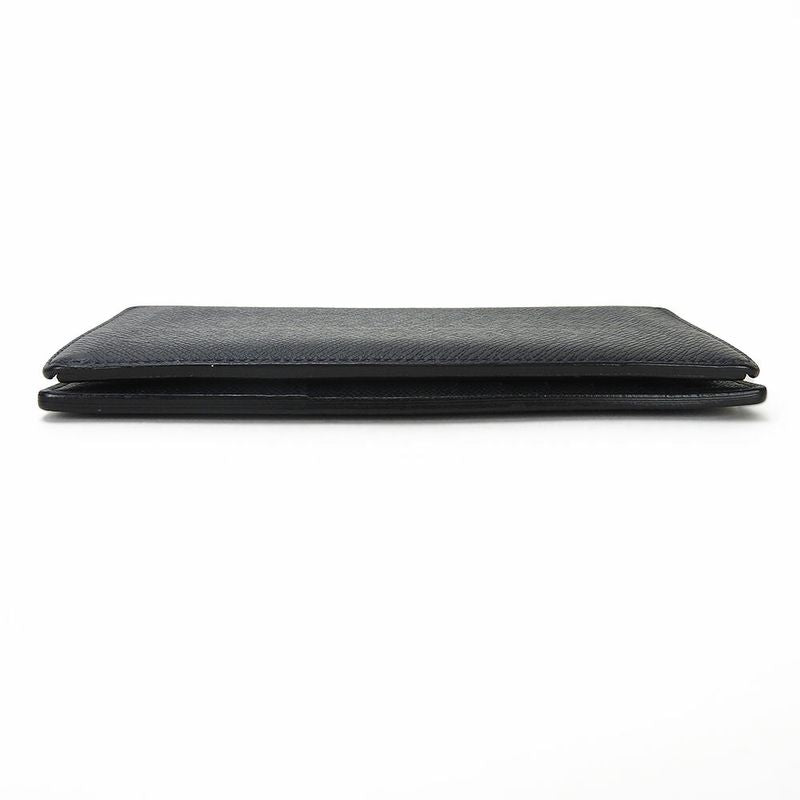 Louis Vuitton Long Wallet Portefeuille Brazza Taiga Dark Navy Silver Hardware — view 4