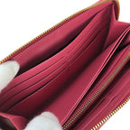 Prada Long Wallet Saffiano Pink Peonia Gold Hardware Round Zipper Ribbon — view 7