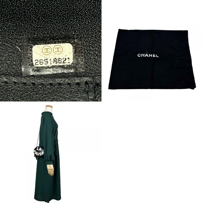 Chanel Shoulder Bag La Pausa Leather Black Gold Hardware V Stitching 26 th Chain — view 9