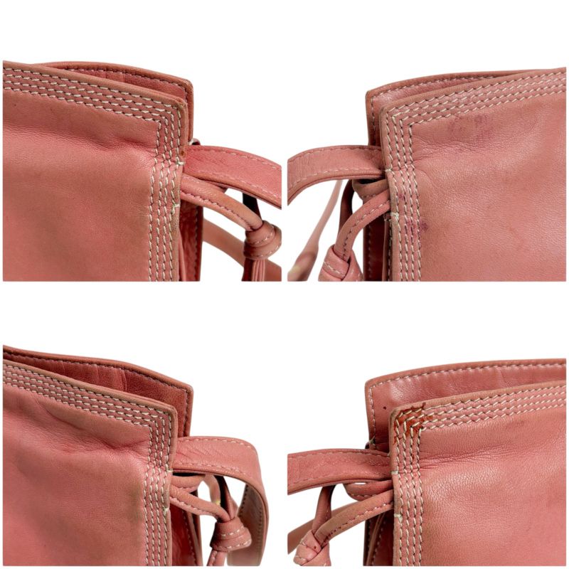 Loewe Mini Shoulder Bag Drawstring Shape Flamenco Pink Nappa Leather Anagram — view 6