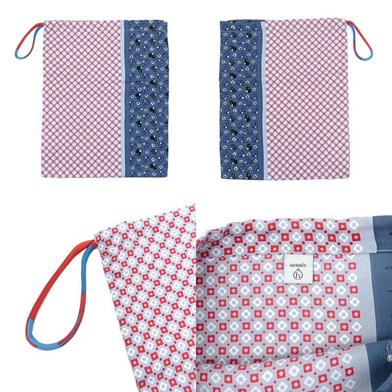 Hermes Petit H Ash Drawstring Purse 3 Types Set Pouch Accessory — view 6