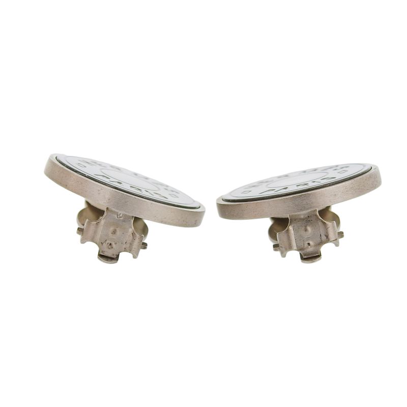 Hermes Bijouterie Fantaisie Serie Shell Clip Earrings For Both Ears Silver — view 7