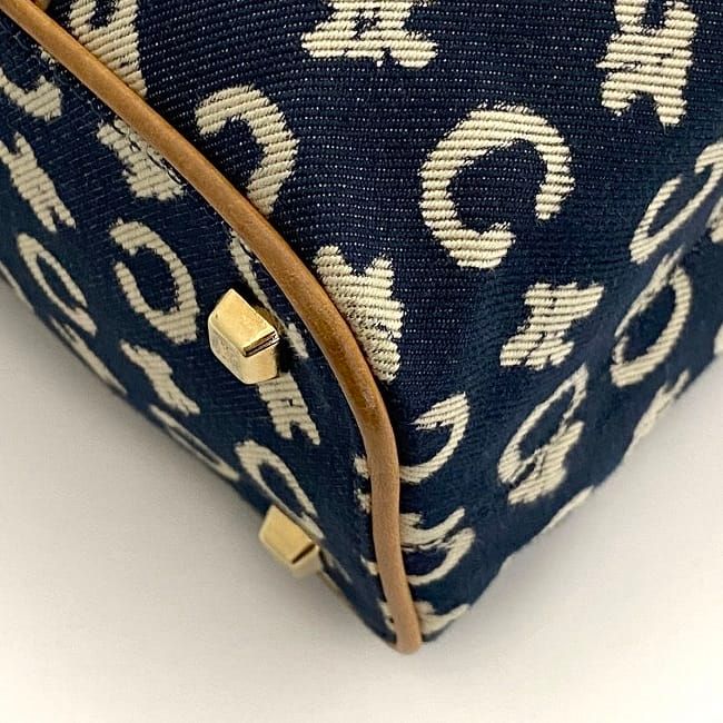 Celine Handbag Navy Blue Beige White C Macadam — view 7