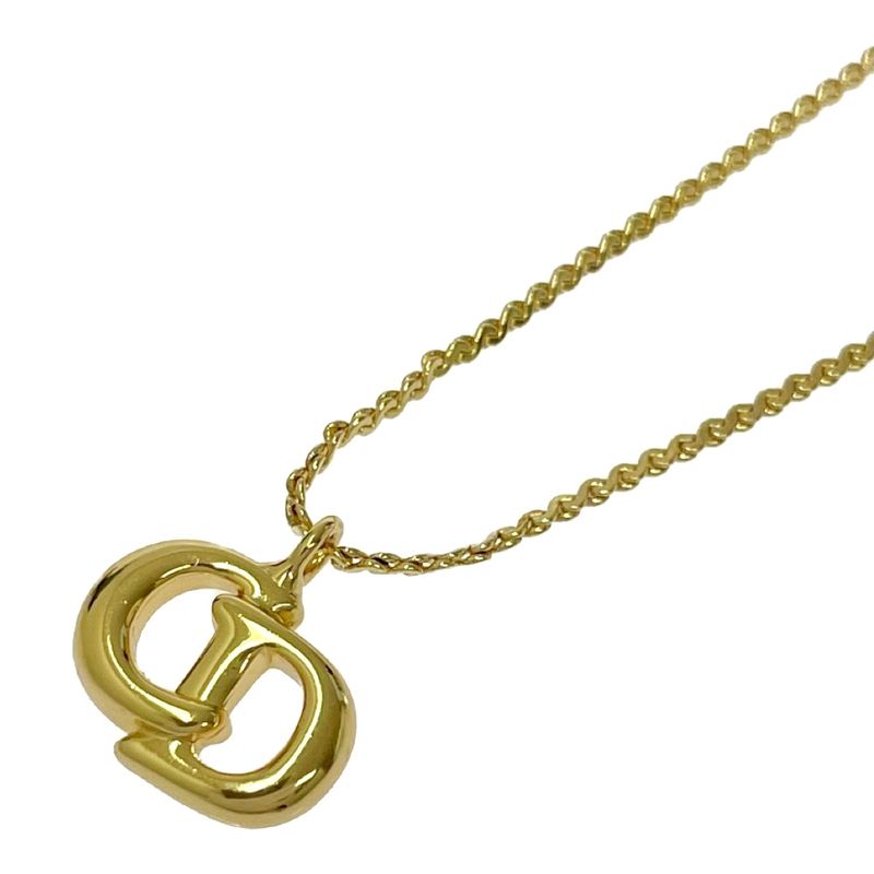 Christian Dior GP CD Logo Necklace Gold — view 5