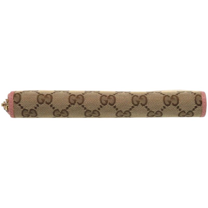 Gucci Round Zipper GG Supreme Canvas Beige Long Wallet 1215 — view 4
