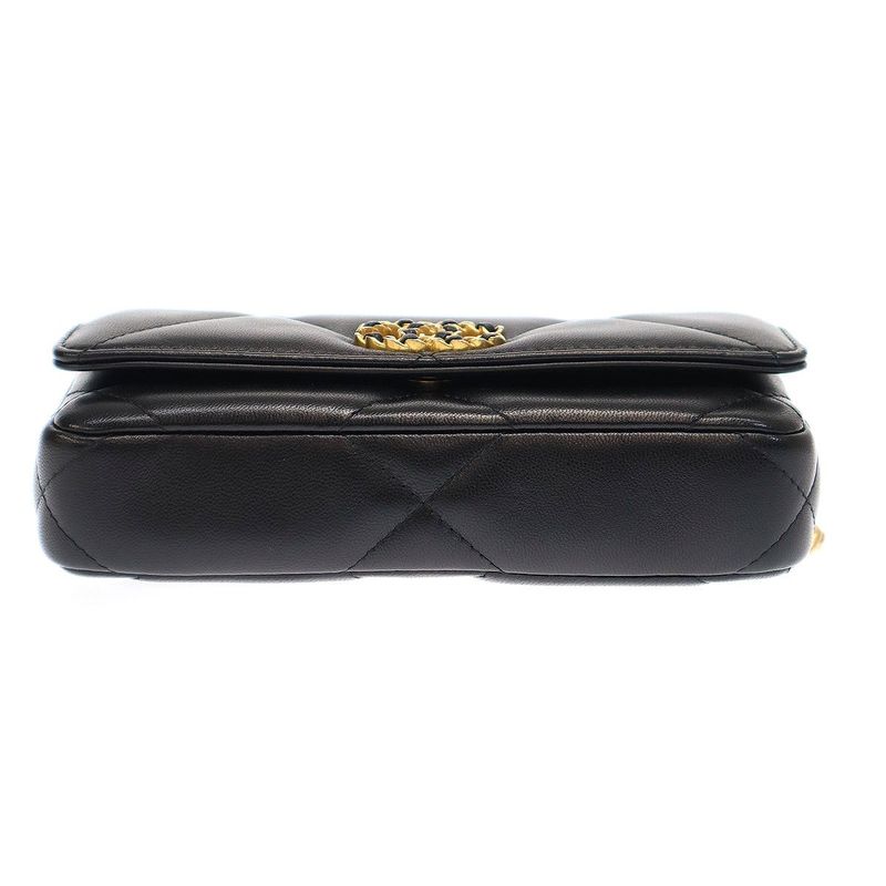 Chanel 19 Chainbelt Bag Chain Belt Waist Ap3774 Black — view 4