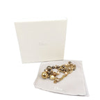 Christian Dior Pearl Chain Metal Faux Gold White Brown Necklace 0088 — view 4