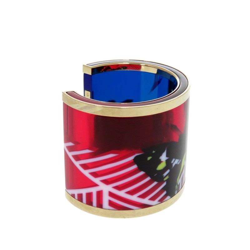 Christian Dior D-jungle Pop Skeleton Butterfly Bangle Plastic Red Bracelet 0486 — view 5