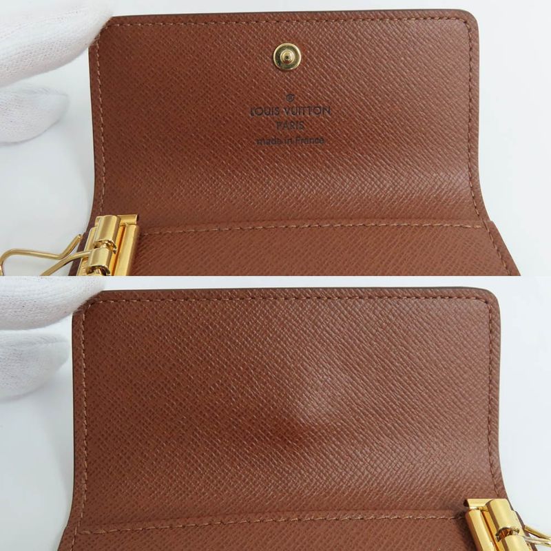 Louis Vuitton Key Case Multicles 4 Monogram Brown Gold Hardware — view 7