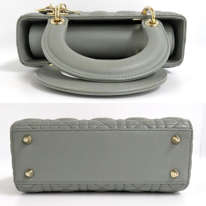 Dior Lady My ABCDior Small String Gray Lamb Cannage — view 5
