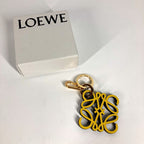 Loewe Key Holder Anagram Charm in Calf X06 Leather Yellow — view 8