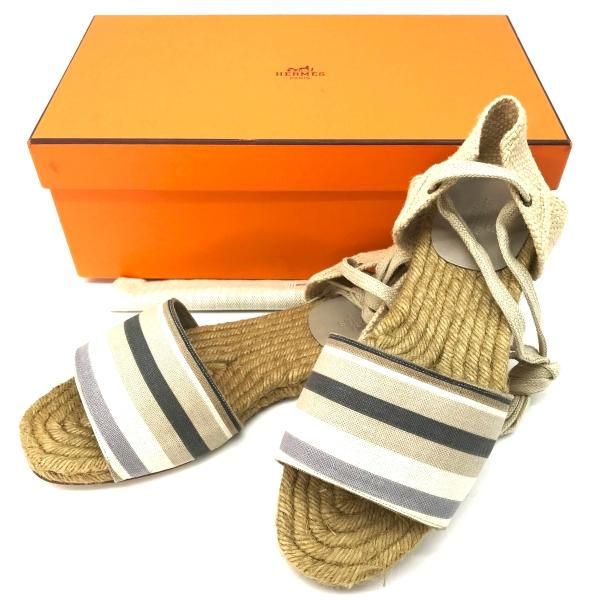 Hermes Espadrille Sandals 39 Blue — view 2