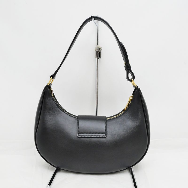Celine Ava Medium Triomphe Shoulder Bag Black Gold Hardware — view 3