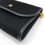 Chanel CC Logo Cotton Jersey Mini Quilted Push Lock Chain Shoulder Bag — view 4