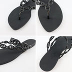 Hermes Island Sandals Chaine D'ancre Black Rubber Size 36 — view 8