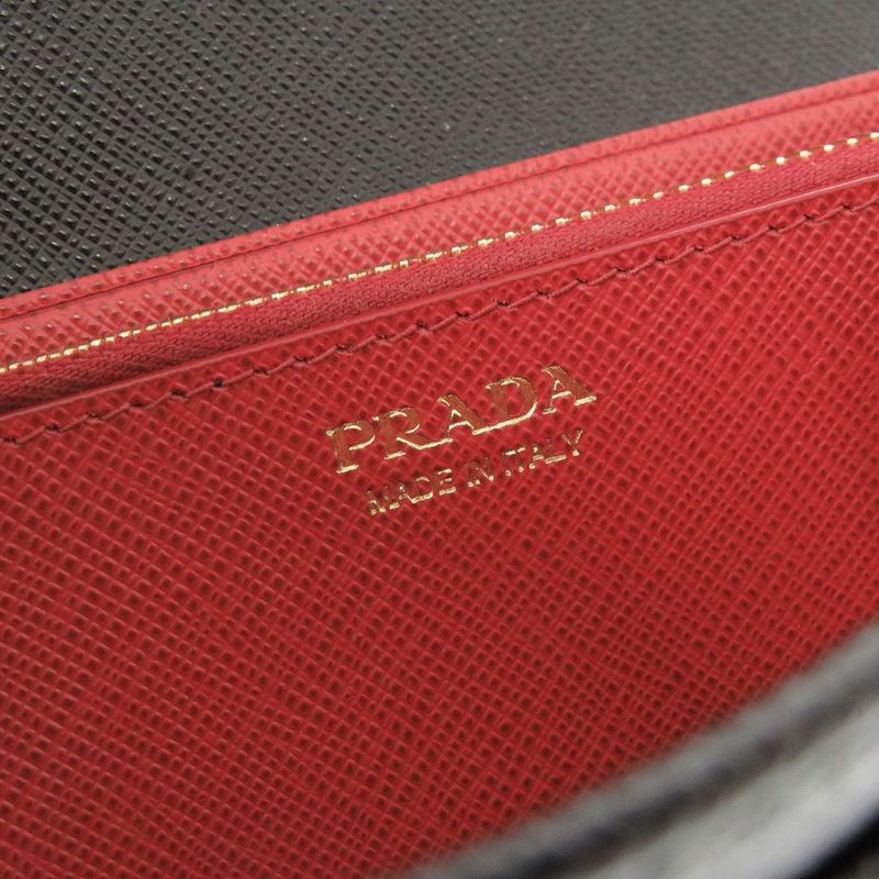 Prada Saffiano Leather Black Long Wallet Bifold 0301 — view 7