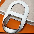Hermes in the Loop 18 Toile Ash Veau Ecru Silver Handbag — view 9
