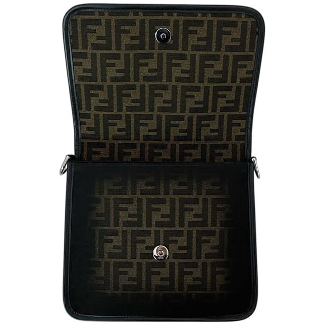 Fendi Shoulder Bag Black Khaki Zucca 7 Va601 — view 6