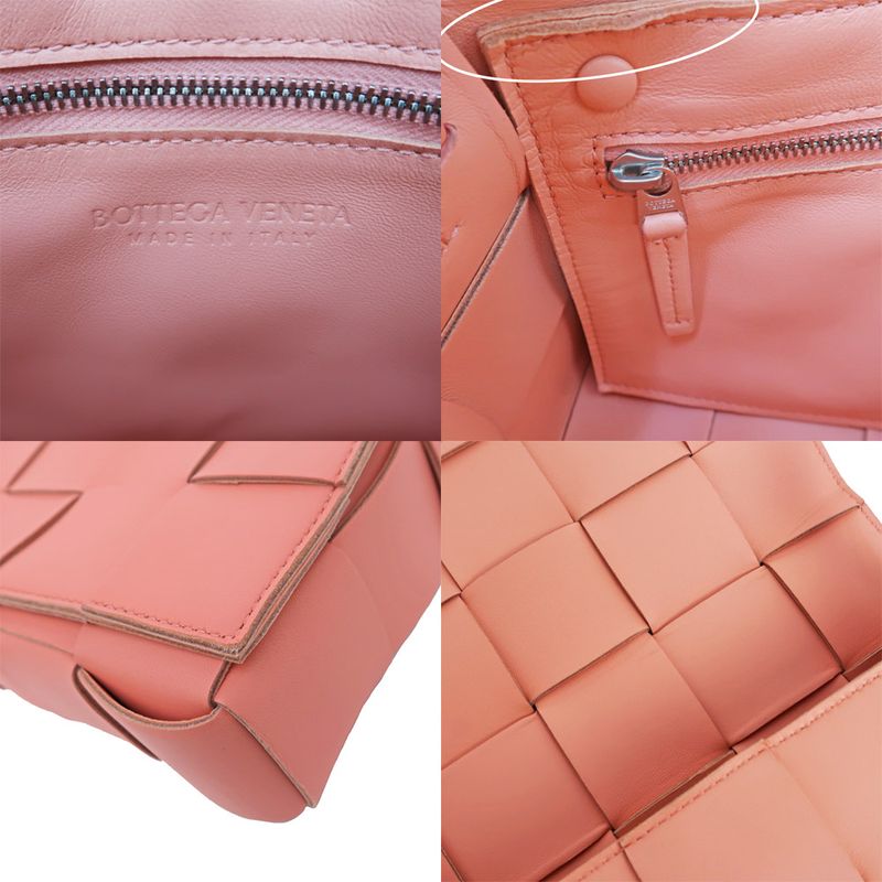 Bottega Veneta Cassette Shoulder Bag Maxi Intrecciato Pink — view 8