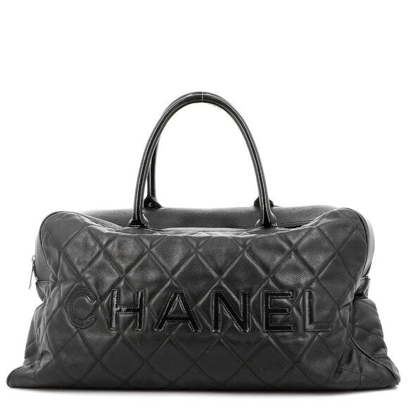 Chanel CC Caviar XL Travel Bag Bowler Tote Weekender Boston Duffle — view 4