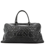 Chanel CC Caviar XL Travel Bag Bowler Tote Weekender Boston Duffle — view 4