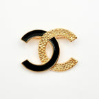 Chanel Brooch Corsage Gold Black Coco Mark — view 3
