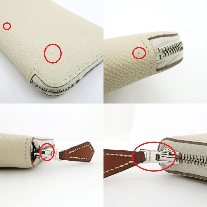 Hermes Azap Long Silk-in Epson Cles Silver Hardware Ivory-lea — view 9