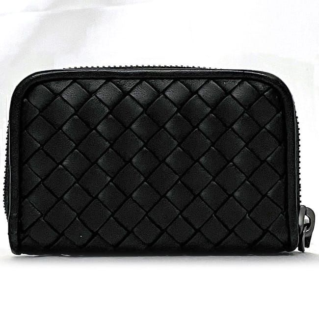 Bottega Veneta Coin Case Black Intrecciato Purse — view 3