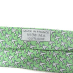 Hermes 5598 ma Silk 100% Airplane Plane Plate All Over Pattern Wide Tie Green — view 6