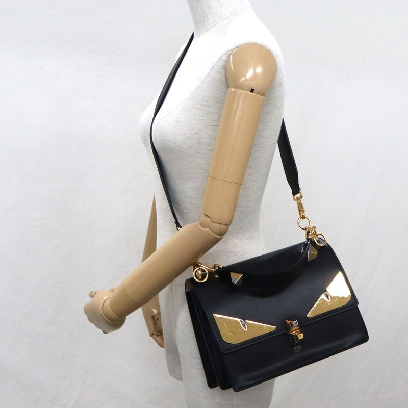 Fendi Monster Canai 2-Way Shoulder 8 Bt283 Black Leather — view 5