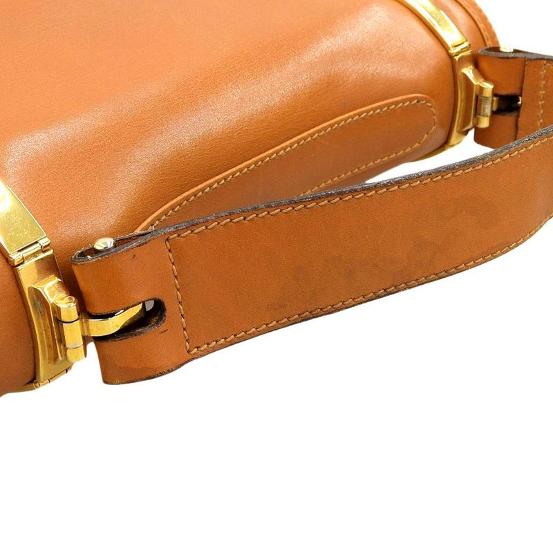 Gucci 60 S Vintage Archive Box Calf Leather Shoulder Body Bag Camel — view 6