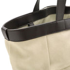 Bottega Veneta Arco Tote Bag Canvas Leather Beige Dark Brown V44 — view 6