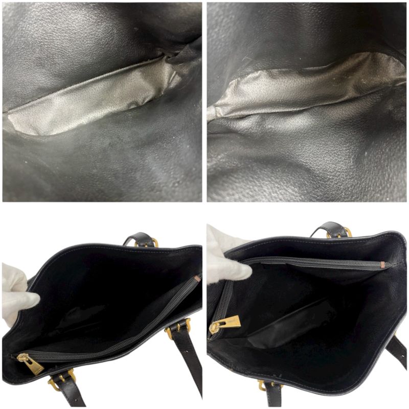 Celine Bucket Shape Tote Bag Black Macadam Pattern Leather — view 7