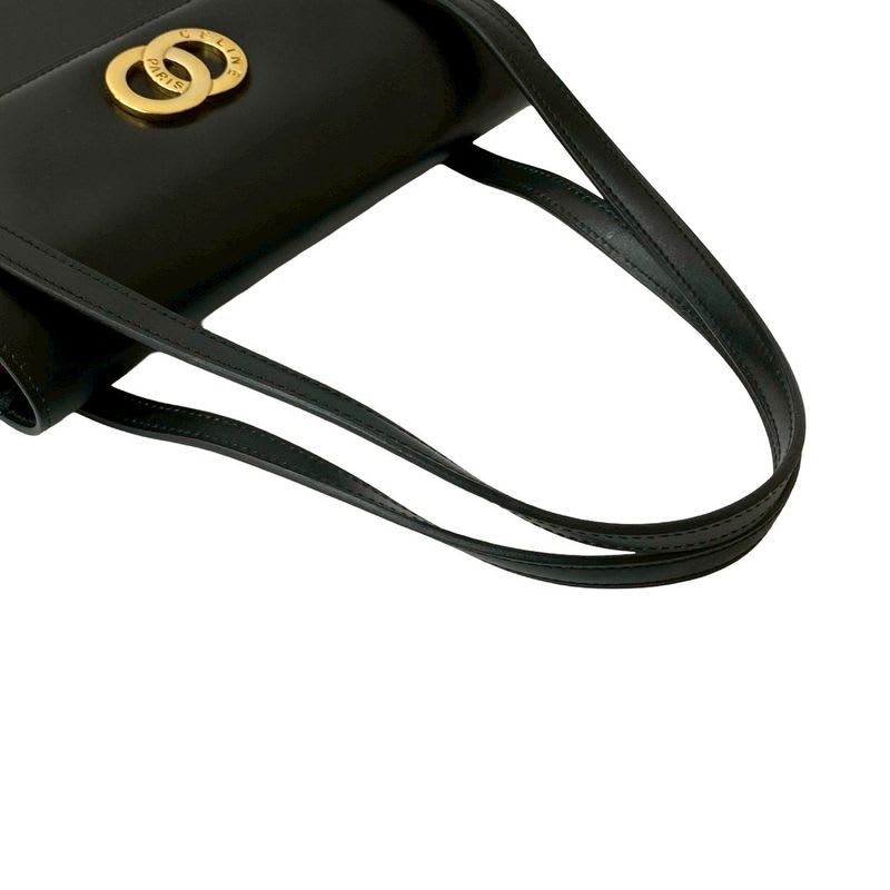 Celine Vintage Circle Logo Hardware Calf Leather Handbag Mini