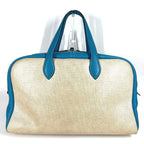 Hermes Boston Bag Victoria 43 Toile Ash Blue Jean — view 2