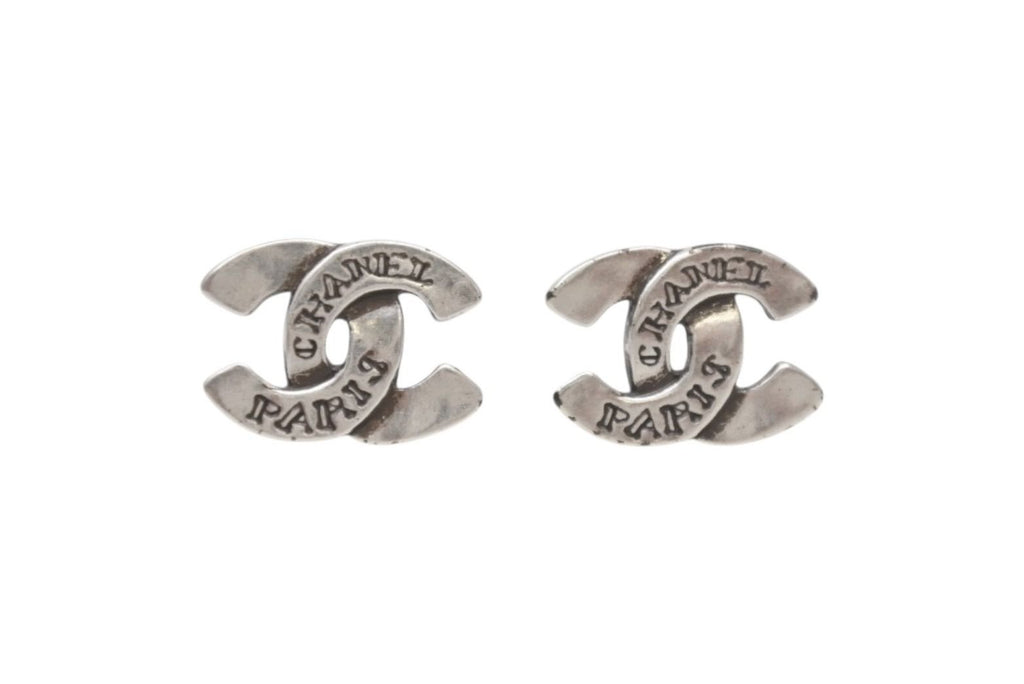 Chanel CC Logo Earrings 99 Silver